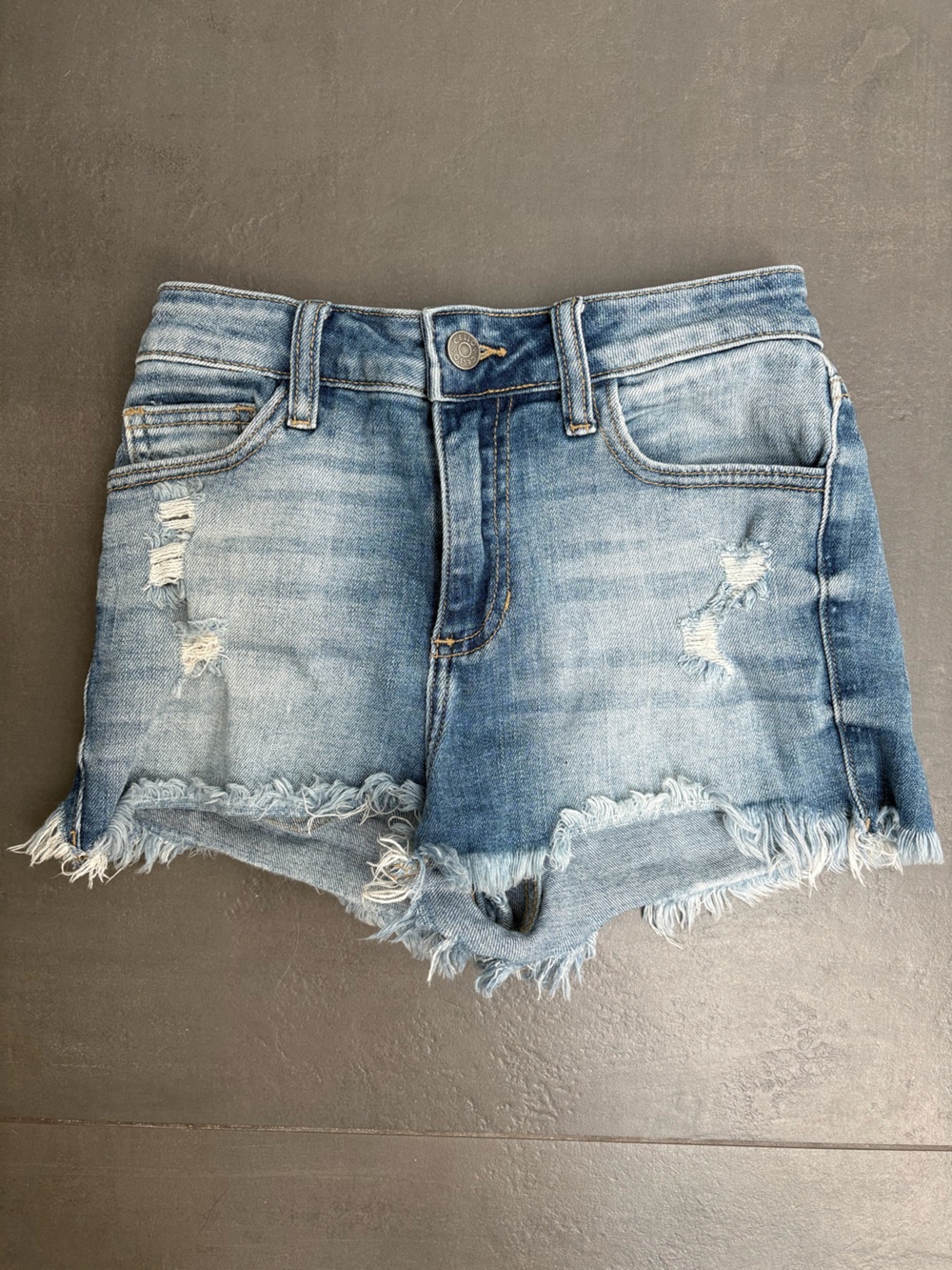 Cello Light Blue Distressed Denim Jean Shorts